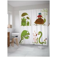 Штора для ванной JoyArty Веселые земноводные 180х200 (sc-13389)