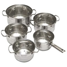 Набор кастрюль с крышками и ковш, 10 пр Edenberg