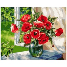 Картина по номерам Русская живопись "Маки в вазе", 40x50 см