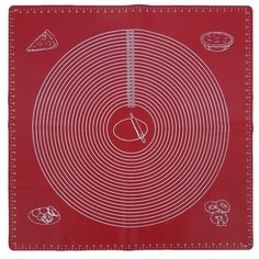 Коврик силиконовый для раскатки теста, 70х70 см, красный Edenberg