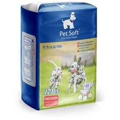 Подгузники для животных PET SOFT размер M 12 штук