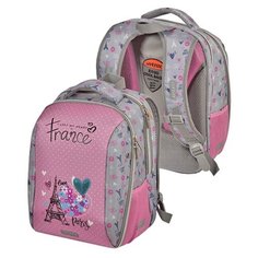 Ранец школьный deVENTE "Cool. Paris" 39х30х19 см, 2 отделеня, жесткая ортопедическая спинка, с брелком