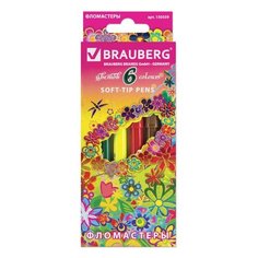 BRAUBERG Набор фломастеров Blooming flowers, 6 шт. (150559)