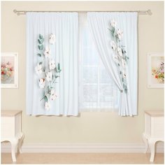 Фотошторы "Лёгкость хлопка", 145*160 2шт Сирень