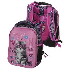 Ранец школьный deVENTE "Choice. Purr Meow" 38х28х16 см, 1 отделение, жесткая ортопедическая спинка