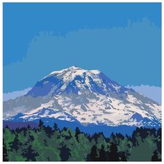 Картина по номерам "Горные вершины", 40x40 см