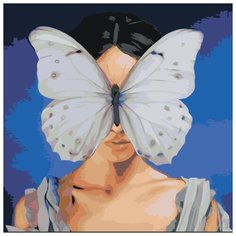 Картина по номерам "Девушка с бабочкой", 40x40 см