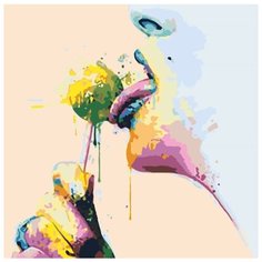 Картина по номерам "Девушка с леденцом", 40x40 см