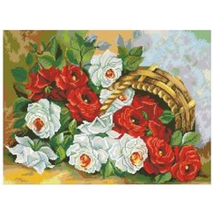 Корзина роз набор для выкладывания стразами 41х55 Паутинка М-210