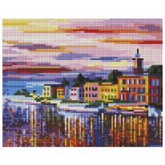 Озеро Комо - Белладжио Мозаика на подрамнике 20х25 20х25см Белоснежка 541-ST-S