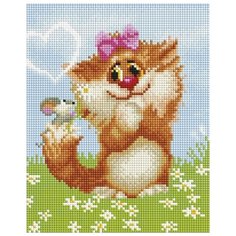 Рыжая кошечка Мозаика на подрамнике 20х25 20х25 см Белоснежка 535-ST-S