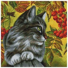 Отдых в ветвях рябины Мозаика на подрамнике 30х30 30х30 Белоснежка 386-ST-S