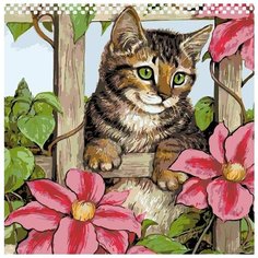 Картина по номерам Живопись по Номерам "За цветущей оградой", 40x40 см