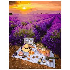 Картина по номерам Paintboy "Пикник у полей лаванды", 40x50 см