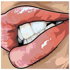 Картина по номерам Живопись по Номерам "Губы 4", 40x40 см