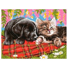 Картина по номерам Paintboy "Новые друзья", 30x40 см