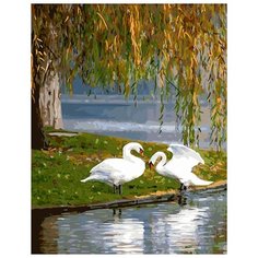 Картина по номерам Paintboy "Лебеди под ивой", 40x50 см