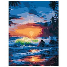 Картина по номерам Paintboy "Бушующие волны на закате", 40x50 см