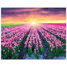 Картина по номерам Paintboy "Тюльпаны на закате", 40x50 см