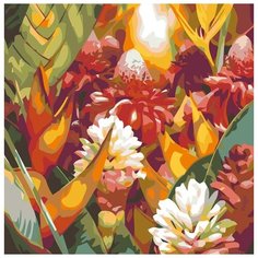 Картина по номерам Живопись по Номерам "Огненные цветы", 40x40 см