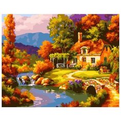 Картина по номерам Paintboy "Золотистая осень в деревне", 40x50 см