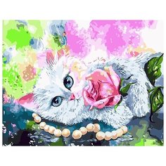 Картина по номерам Paintboy "Гламурная киса", 40x50 см