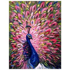 Картина по номерам Paintboy "Роскошь оперения павлина", 40x50 см