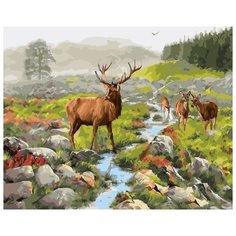 Картина по номерам Paintboy "Олени у ручья", 40x50 см
