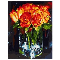 Картина по номерам Paintboy "Огненные розы", 40x50 см