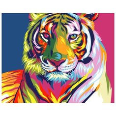 Картина по номерам Paintboy "Радужный тигр", 30x40 см