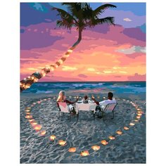 Картина по номерам Paintboy "Романтический ужин на песчаном пляже", 40x50 см