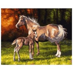 Картина по номерам Paintboy "Ветер в гривах лошадей", 40x50 см