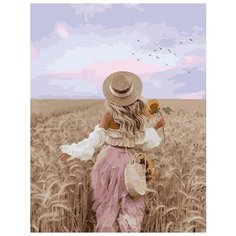 Картина по номерам Paintboy "Девушка в соломенной шляпке", 40x50 см
