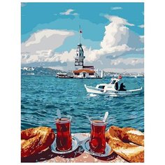 Картина по номерам Paintboy "Чаепитие у моря", 40x50 см