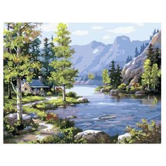 Картина по номерам Paintboy "Домик у лесного озера", 40x50 см