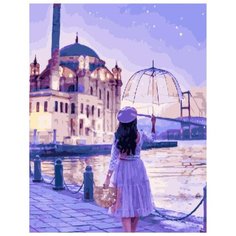 Картина по номерам Paintboy "Вечерняя прогулка под зонтом", 40x50 см