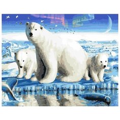 Картина по номерам Paintboy "Полярная медведица с потомством", 40x50 см