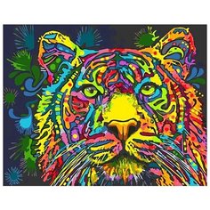 Картина по номерам Paintboy "Разноцветный тигр", 40x50 см