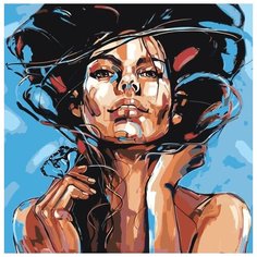 Картина по номерам Живопись по Номерам "Девушка с бабочкой 2", 40x40 см