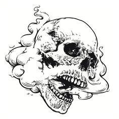 Картина по номерам Живопись по Номерам "Череп с дымом", 40x40 см