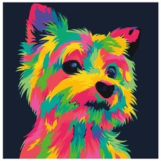 Картина по номерам Живопись по Номерам "Яркий песик", 40x40 см