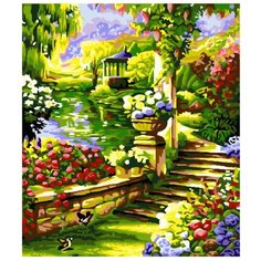 Картина по номерам на холсте 40*50 см Raduga "Цветочная лестница" (GX-6114)