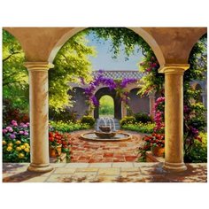 Картина по номерам на холсте 40*50 см Raduga "Фонтан у дома" (GX-4829)