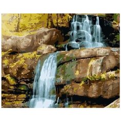 Картина по номерам на холсте 40*50 см Raduga "Лесной водопад" (GX-6587)