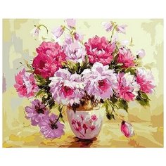 Картина по номерам GX 9389 Пионы в вазе 40х50 Raduga