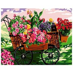 Картина по номерам 40x50 см Raduga "Цветочная тележка" - GX24070