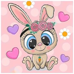 Алмазная мозаика "Зайчонок", 20x20 см Гранни