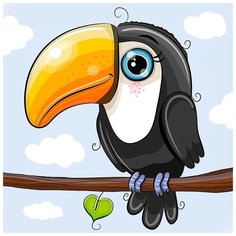 Алмазная мозаика "Маленький тукан", 20x20 см Гранни