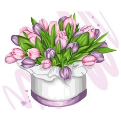 Картина по номерам Фрея "Нежные тюльпаны", 30x40 см