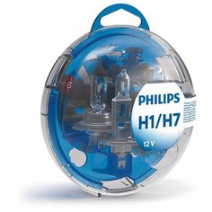 Набор галогенных ламп Philips Essential Box H1 12V- 55W (P14,5s) + H7 12V- 55W (PX26d)